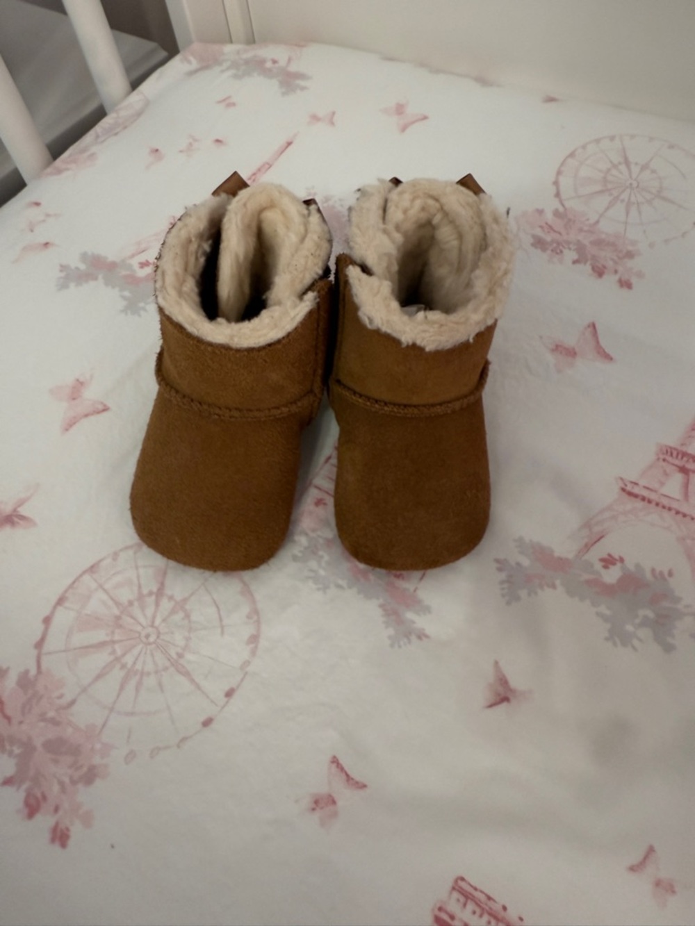 UGG Kids Chestnut Brown Bailey Bow Sheepskin-Lined Booties